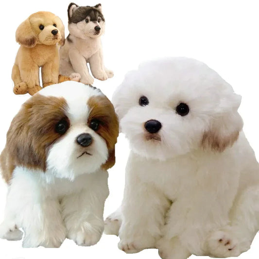 Maltese Dog Plush Toy Stuffed Animals High Quality Realistic French Bulldog German Shepherd Pug Pet Puppy Doll Toys
