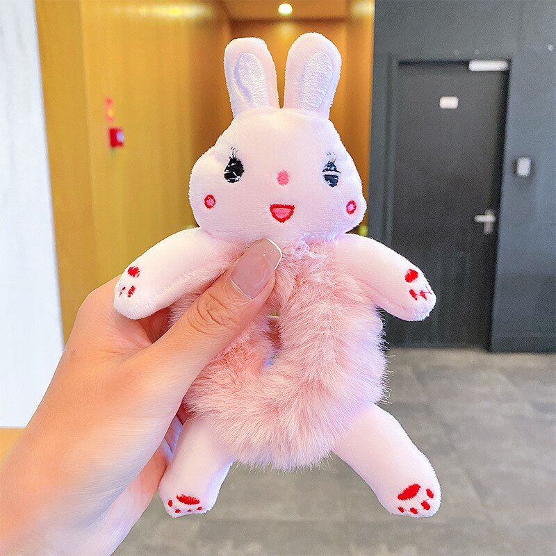 New Children Girls Cute Cartoon Panda Cat Rabbit Plush Elastic Hair Bands Hair Decorate Scrunchie Fashion Women Hair Accessories