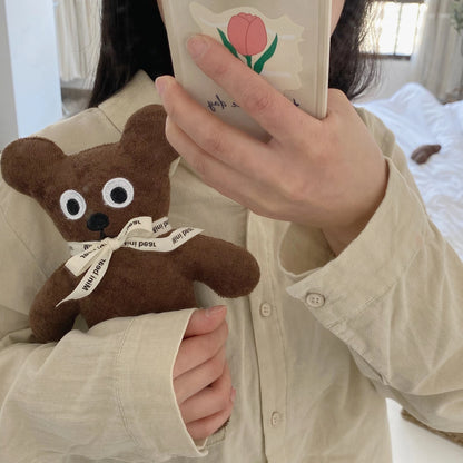 1pc 23cm Genuine Mr.Bean Plush Teddy Bear Toys Cute Stuffed Cartoon Movie Brown Figure Dolls Creative Gifts for Kids Birthday