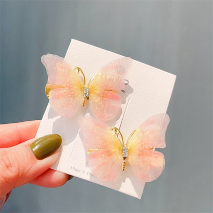 2PCS New Fashion Temperament Butterfly Baby Girls Hairpins Cute Hair Clips Kids Headwear Children Hair Accessories