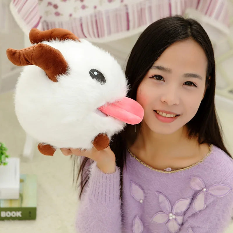 Poro Plush Toy 25cm League of Legends Stuffed Animal LOL Plushies Cute Kawaii Tongue Soft Doll Video Game Children's Kids Christmas Gift