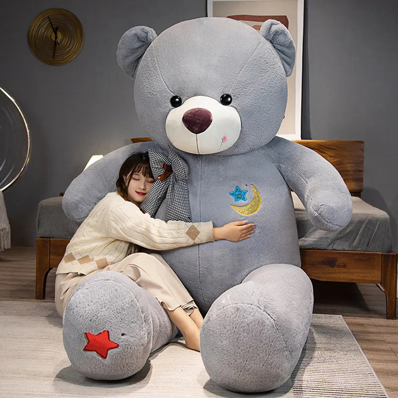 60-100cm Big Star Moon Teddy Bear Plush Toy Giant Stuffed Animals Birthday Valentines Day Gift Soft Pillow Dolls Grilfriend Girl