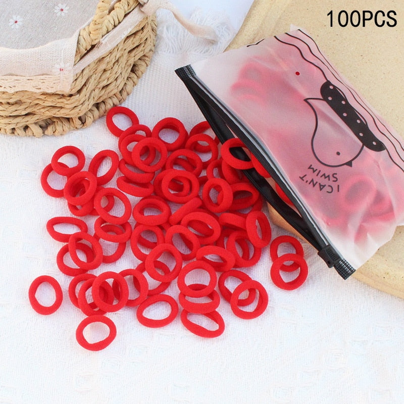 20/50Pcs/Set Girls Colorful Nylon Small Elastic Hair Bands Kids Cute Bow Hair Bands Ponytail Holder Headband Hair Accessories