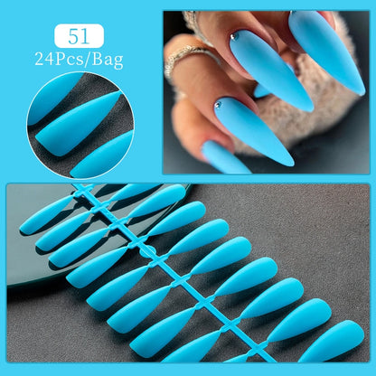 24pcs Sweet Summer Fake Nails Patches Pink Glitter Nude Press on Nails Women Wearable Nail Art Stickers Full Finished False Nail