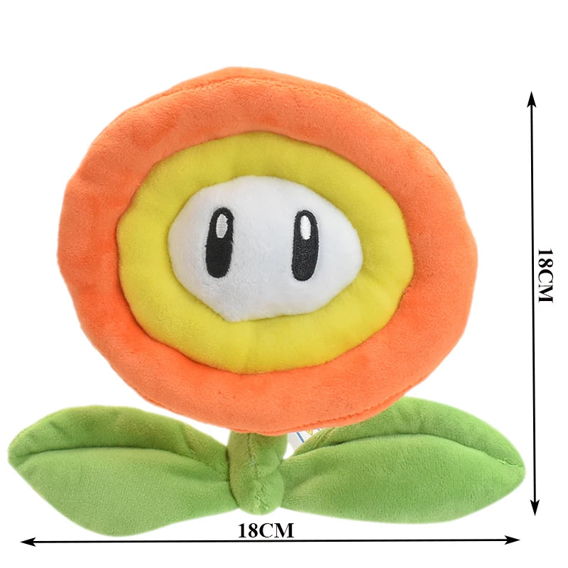 Mario Cartoon Game Plush Toy Bros Red Flame Flower Blue Ice Flower Soft Stuffed Doll Plush Toys Birthday Gifts