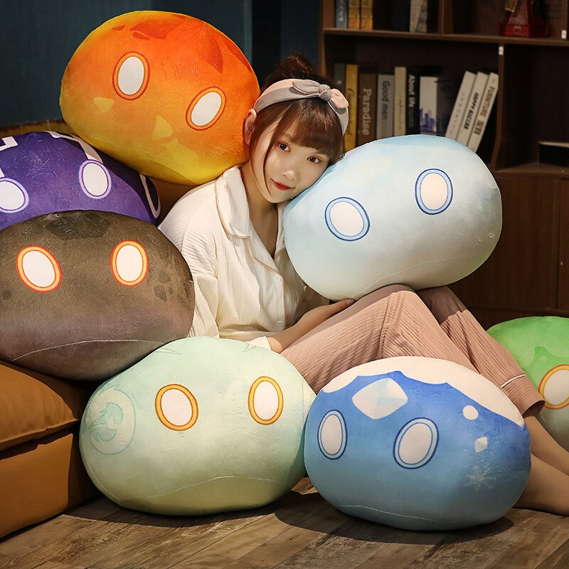 40cm Genshin Slime Pillow Genshin Impact Plush Cushion Cute Anime Game Stuffed Original God Cosplay Fans Peluche for Kid Gift