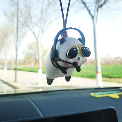 Cute Panda/Pig/Tiger Car Pendant Auto Rearview Mirror Pendants Swing Pig Coche Interior Decoraction Accessories Creative Gift