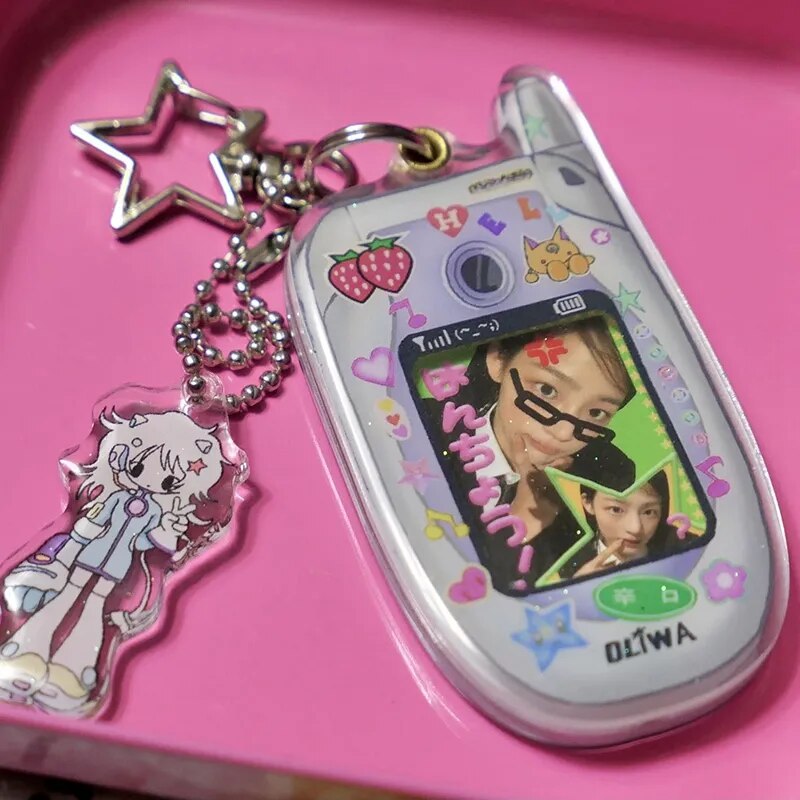 Kawaii Photocard Holder Mobile Phone Shape Photo Album Kpop Photo Protector Photocard Albums School Stationery 앨범