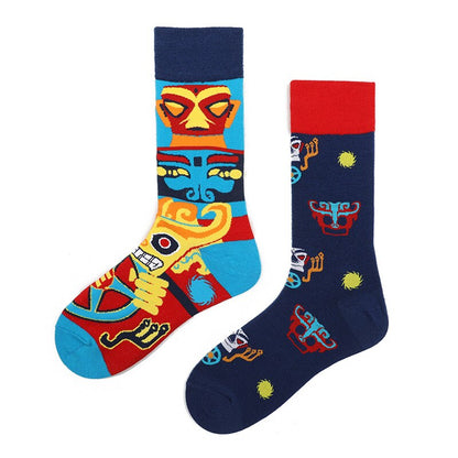 Mandarin duck asymmetric ab socks net red ins animal and plant in the tube cartoon fashion sports cotton socks