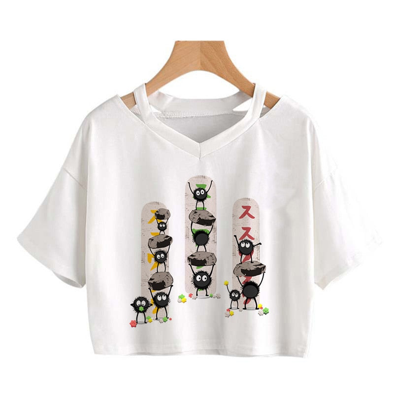 Kawaii cat Harajuku Funny Cartoon T Shirt Women Cute Anime Graphic Vintage T-shirt 90s Ullzang Tshirt Fashion Top Tees Female