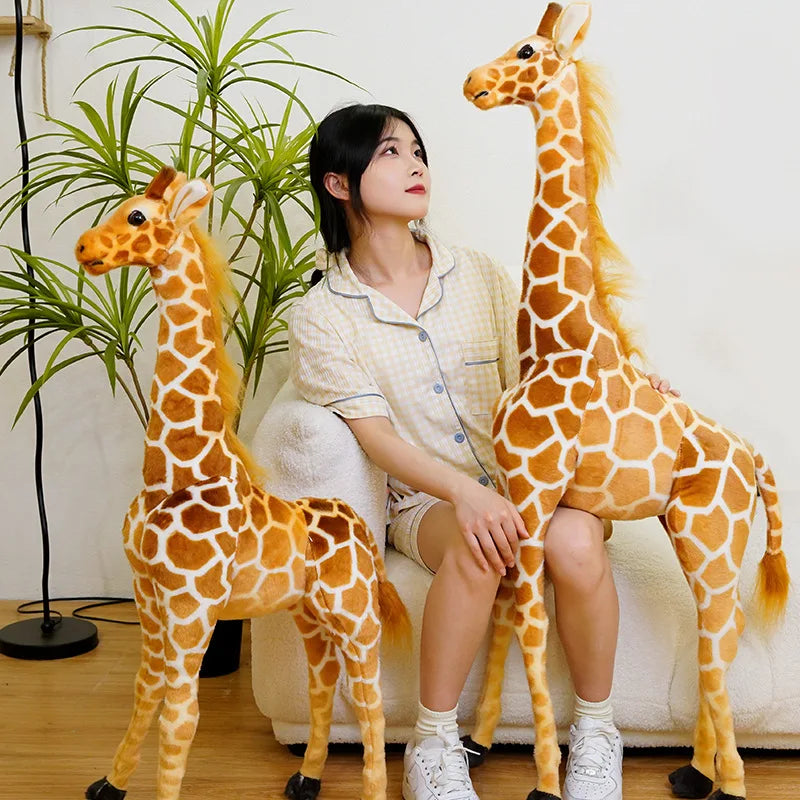 50-120cm Giant Real Life Giraffe Plush Toys High Quality Stuffed Animals Dolls Soft Kids Children Baby Birthday Gift Room Decor