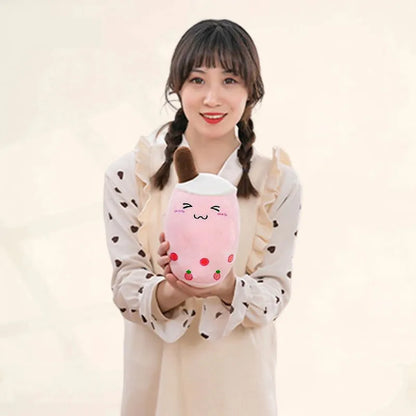 Bubble Tea Cup Plush Toys Kawaii Fruit Milk Design Kids Stuffed Doll Soft Pillow Cushion Birthday Gift for Girl Friend