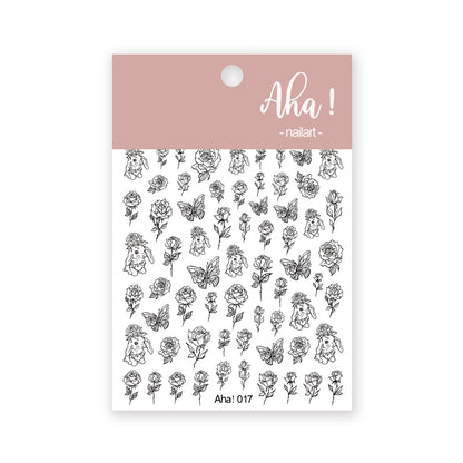1Sheet Korean White Cloud Blue Nail Art Sticker 3D Star Moon Decal Pure Twilight Self-adhesive Manicure Slider Accessories RE#53