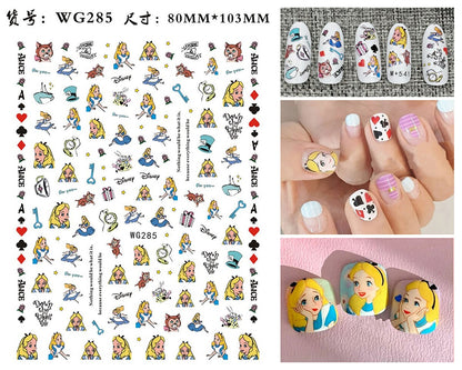 Cute Anime Character Series Nail Stickers Nail Art Supplies Disney Mickey Stitch Donald Duck 3D Stickers Nail Art Decorations