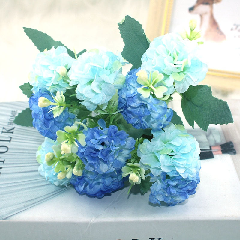 Blue variety autumn fake tea rose peony silk flower autumn gerbera daisy fake flower plastic DIY wedding home accessories