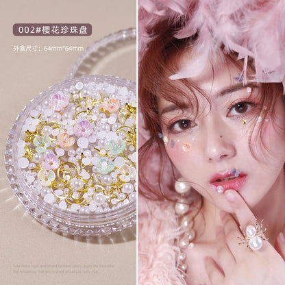 1Box Eyes Face Makeup Facial Decoration Patch Butterfly Diamond Pearl Adhesive Rhinestone Glitter Sequin DIY Nail Art Decoration