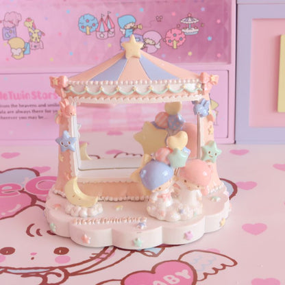 Sanrio Kawaii Cute My Melody Littletwinstars Cute Crystal Ball Cartoon Jewelry Box Ornament Birthday Gifts for Friends