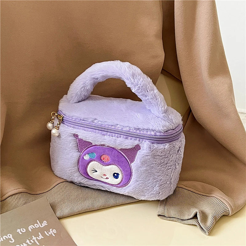 Sanrio My Melody Plush Bag Kawaii Cartoon Anime Handbag Kuromi Tote Cosmetics Bags Cinnamoroll Sundries Storage Case Girls Gifts