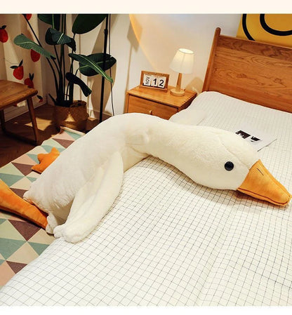 190cm Giant Long Plush White Goose Toy Stuffed Lifelike Big Wings Duck Hug Massage Throw Pillow Boyfriend Cushion For Girl