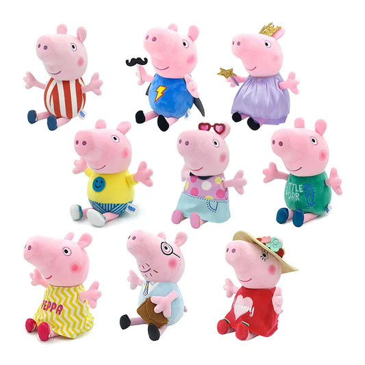 Peppa Pig Plush Toys 30cm Piggy Stuffed Animal Plushies PP Cotton Soft Doll Mummy Daddy George Model Childrens Kids Christmas Birthday Gift