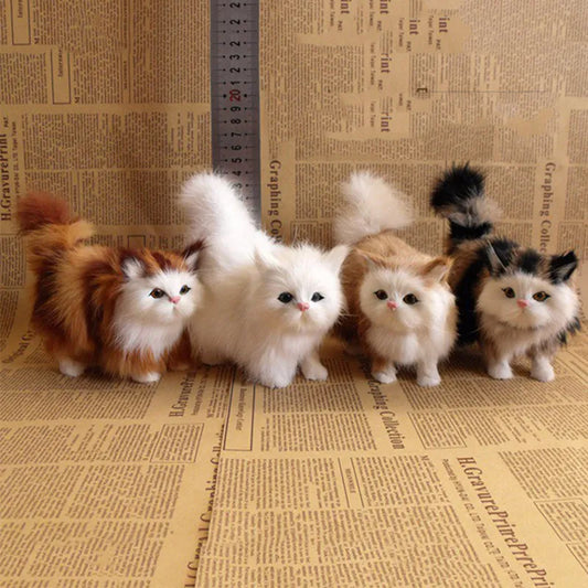 Cute Realistic Cat Plush Toys Soft Stuffed Kitten Model Fake Cat Realist Animals for Kids Girls Birthday Valentine's Day Gift