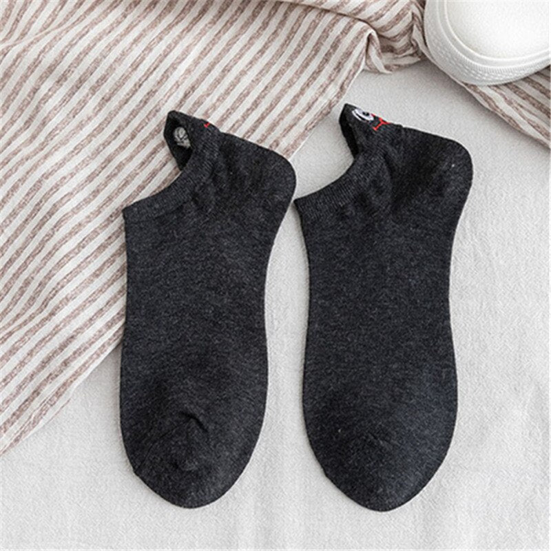 Women Cute Cartoon Expression Short Ankle Socks Happy Fashion Girls Funny Eared Lovers' Cotton Sokken Dropship