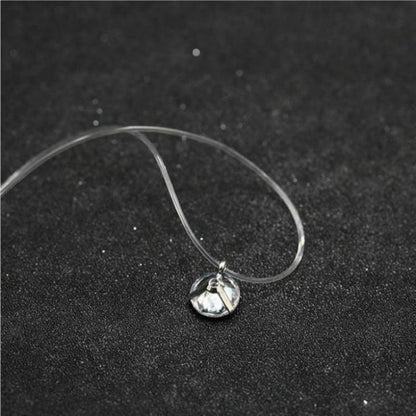 Fashion Shiny Crystal Necklace Zircon Pendant Transparent Fishing Line Invisible Ladies Necklace Jewelry Clavicle Chain Chocker