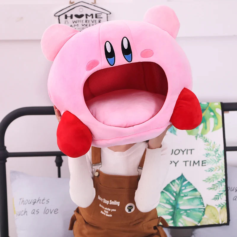 Anime Games Kirby Peripheral Cartoon Plush Doll Funny Nap Pillow Soft Pet Cat Nest Kawaii Kirby Stuffed Toy Pet Bed Deco Gift