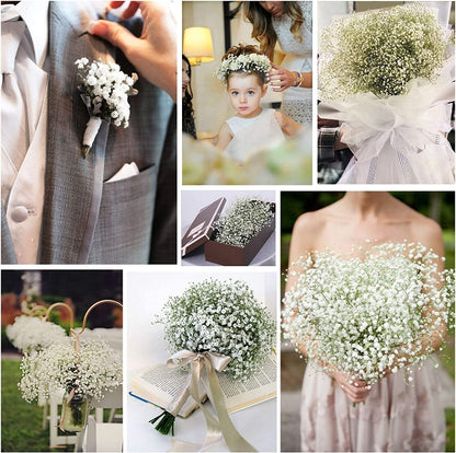 52cm White Gypsophila Artificial Flowers Wedding DIY Bouquet Decoration Arrangement Plastic Babies Breath Fake Flower Home Decor