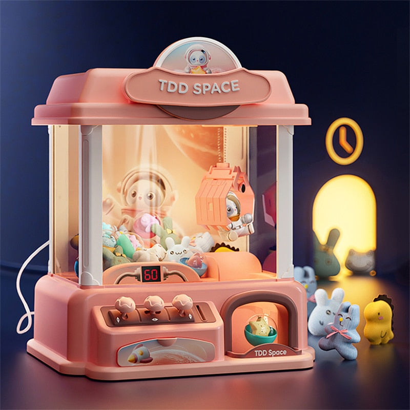 Doll Machine Coin Operated Play Game Mini Claw Catch Toy Machines Dolls Maquina dulces Children Interactive Toys Birthday Gifts