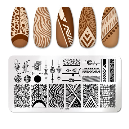 PICT YOU Rose Flower Nail Stamping Plates  Line Pictures Nail Art Plate Stamp Template Marble Leaves Image Printing Plates Tools