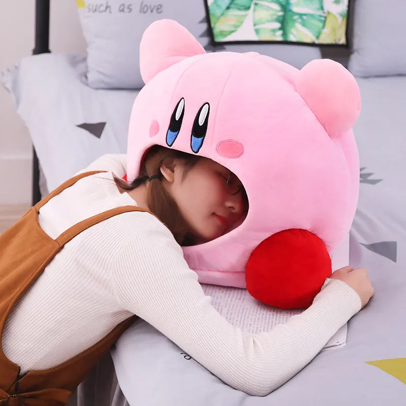 Anime Games Kirby Peripheral Cartoon Plush Doll Funny Nap Pillow Soft Pet Cat Nest Kawaii Kirby Stuffed Toy Pet Bed Deco Gift