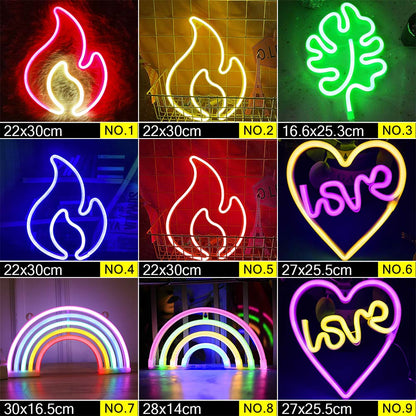 Wholesale LED Neon Night Light Sign Wall Art Sign Night Lamp Xmas Birthday Gift Wedding Party Wall Hanging Neon Lamp Home Decor