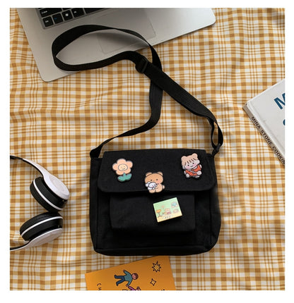 Cute Canvas Small Bag Female New Japanese Harajuku Diagonal Bag Wild Student Girl Shoulder Bag Bags for Women