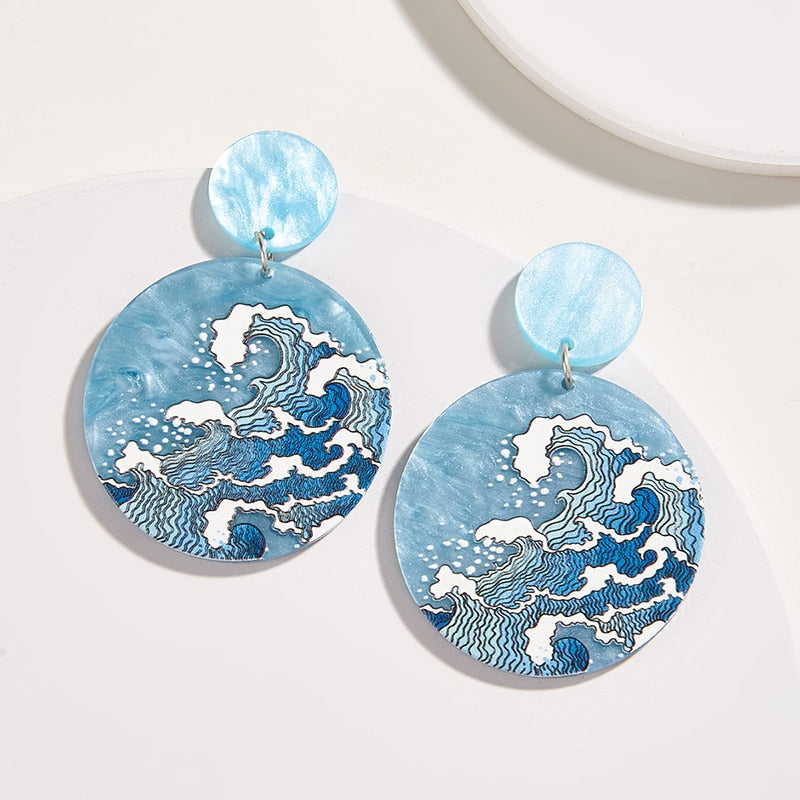 New Pattern Earring New Retro FlowerContrast Color Square Earrings Acrylic Simple Candy Color Earrings Pendientes Piercing