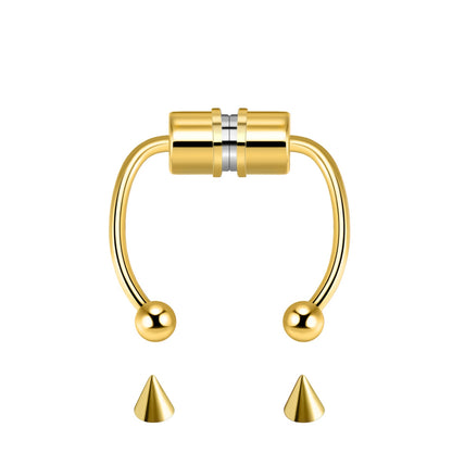 Stainless Steel Magnet Nose Ring Horseshoe Ring Nose Clip Non-pierced Nose Hoop Magnetic Nose Nail piercing nariz piercing