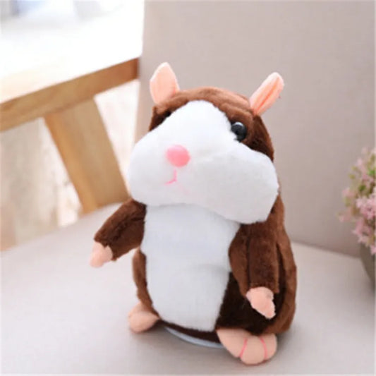 Talking Hamster Toy 15cm Stuffed Animal Plush Doll Speak Talk Sound Record Repeat Brown Gray Kawaii Cute Plushies Birthday Gift for Children