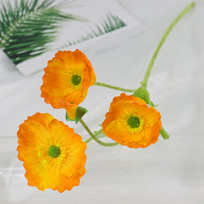 Artificial Flowers Poppy Silk Flowers Long Stem Housewarming  Garden Table Wedding DIY Party Wedding Bridal Bouquet Decoration