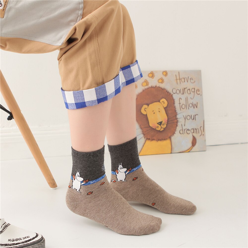 New Cute Cartoon Lively Lovely Hippo Socks Funny Literary Art Illustration hippopotamus Animal Socks Unisex Christmas Gift