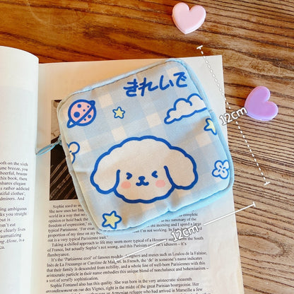 Cute Large Capacity Sanitary Napkin Storage Bags Cartoon Rabbit Bear Girls Physiological Period Tampon Organiser Bag Mini Bag