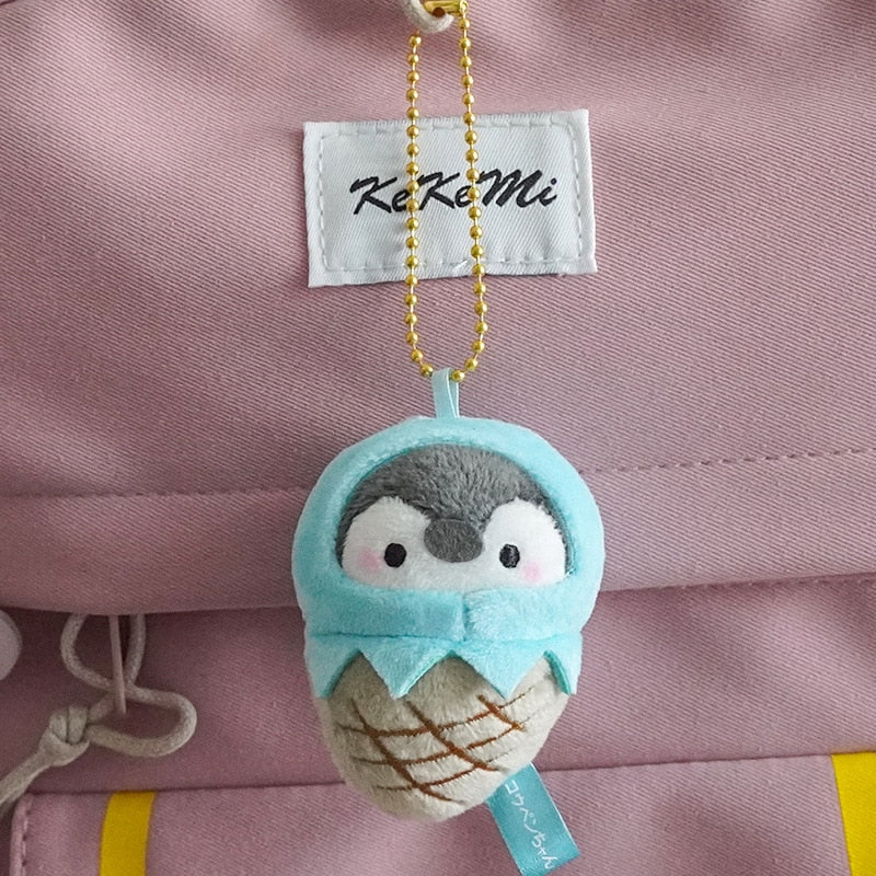 Kawaii Plush Keychain Bag Charm Cartoon Cute Mini Penguin Stuffed Animal Plushies Soft Doll Car Trinket Key Chain Women Girls Keyring Kids Birthday Gifts