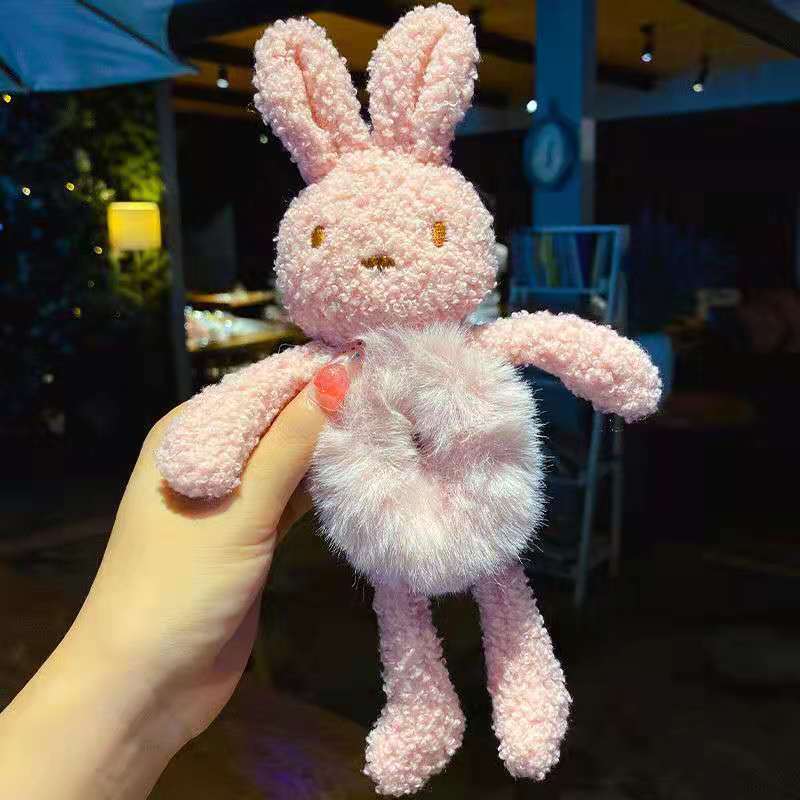New Children Girls Cute Cartoon Panda Cat Rabbit Plush Elastic Hair Bands Hair Decorate Scrunchie Fashion Women Hair Accessories