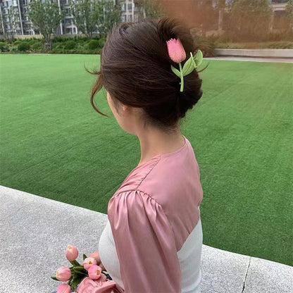 New Korean Vintage Flowers Large Metal Hair Claw Clip Ponytail Women Butterfly Shark Alloy Hair Claw Barrette Hair Accessories