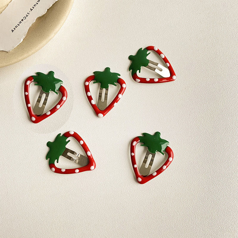 Hot Sweetly Strawberry Fruit BB Hair Claw Side Clips for Women Girls Kids Child Hairpin Gift Hair Accessories Headwear Ornament