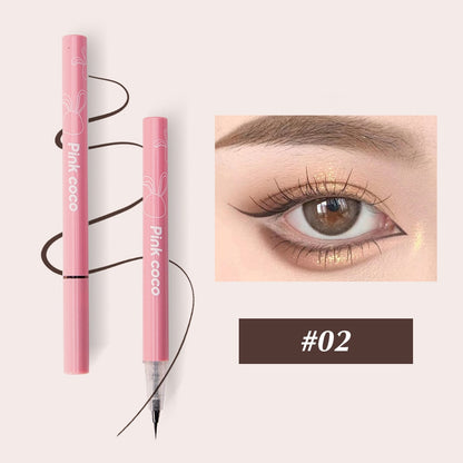 Ultra Thin Silky Matte Liquid Eyeliner Waterproof Non Smudging Lasting Black Brown Pink Lying Silkworm Eye Liner Eyes Makeup