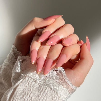 24Pcs Almond Fake Nail Gradient Simple French False Nails Daisy Flower Design Manicure Nails Detachable Full Cover Press On Nail