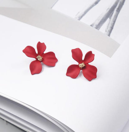 Korean Style Cute Flower Earrings For Women New Fashion Sweet Earrings Woman Brinco Wholesale Jewelry Colorful Earrings