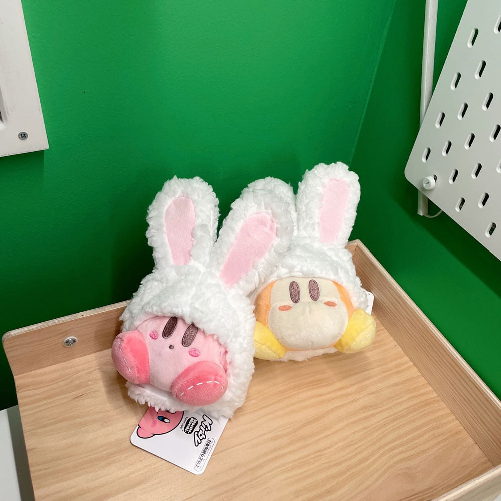 Kirby Plush Toy Cute Waddle Dee Bunny Rabbit Hat Soft Doll Key-chain 8cm Video Game Bag Pendant Decoration Children Kids Birthday Gift
