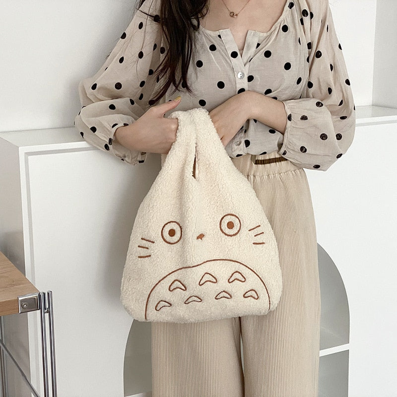 Canvas Tote Bags for Women Corduroy Large Ladies Cotton Cloth Handbag Cartoon Print Female Shoppers Fashion Fabric Purse