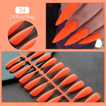 24pcs Sweet Summer Fake Nails Patches Pink Glitter Nude Press on Nails Women Wearable Nail Art Stickers Full Finished False Nail